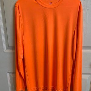 Hanes Dool Dri Bright Orange Shirt SIze Medium